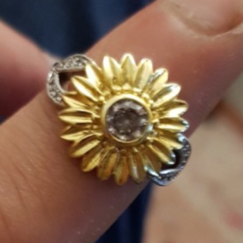 Sterling Silver Sunflower Ring - Picture 2 of 7